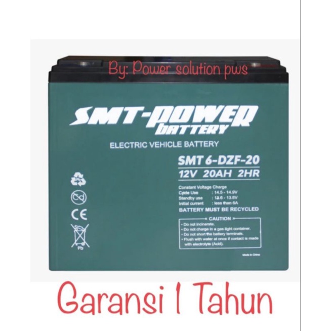 Baterai Selis SMT 6-DZF-20 12v 20ah Accu Aki Motor Listrik 6 DZF 20