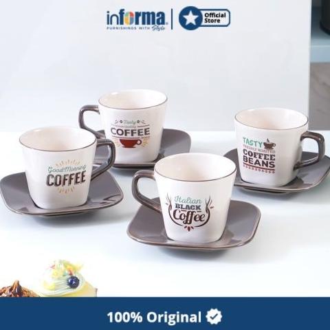 Informa - Appetite 250 Ml Set 4 Pcs Cangkir & Saucer Italian Coffee