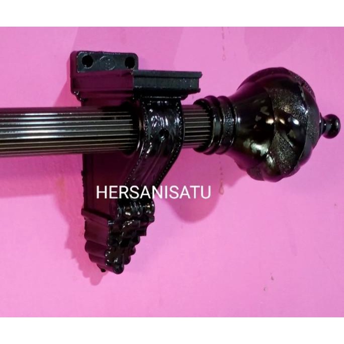 New Breket Batang Gorden 1 Meter Full Set Tirai Jendela Besi Hordeng