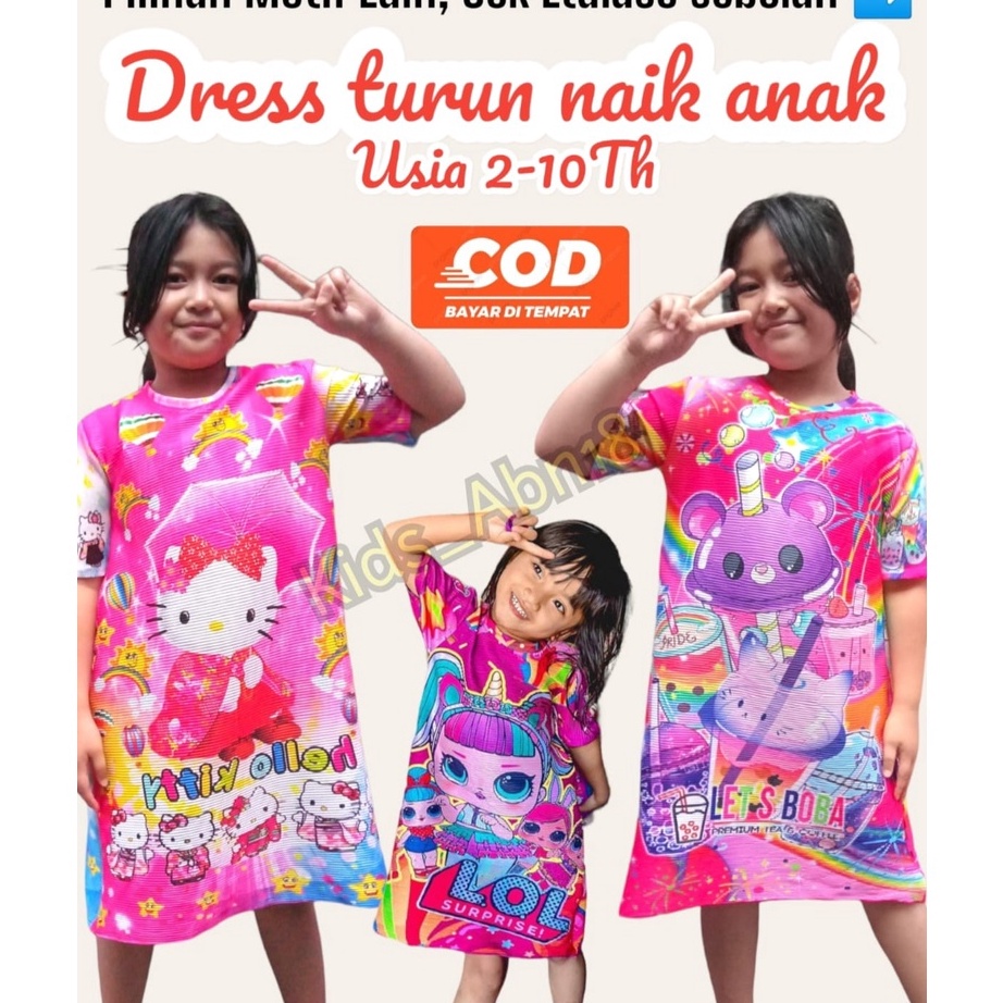 【MEGA SALE】 BAJU TURUN NAIK ANAK 2-10TH, DRESS TURUN NAIK ANAK, TURUN NAIK ANAK, dress turun naik, t