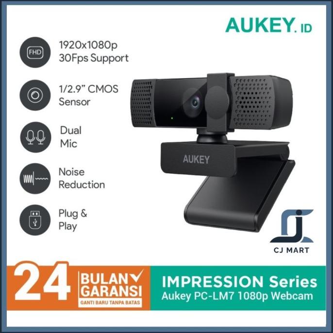 Aukey Webcam Pc-Lm7 Overview Full Hd Video 1080P - 500906 Wide Angle