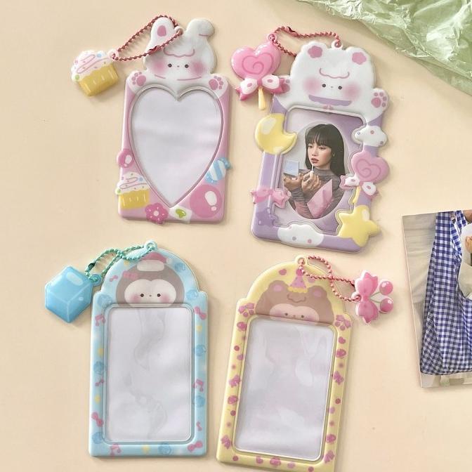 

ID Card Holder Name Tag Keychain / Wadah Kartu Photocard Lucu Kawaii