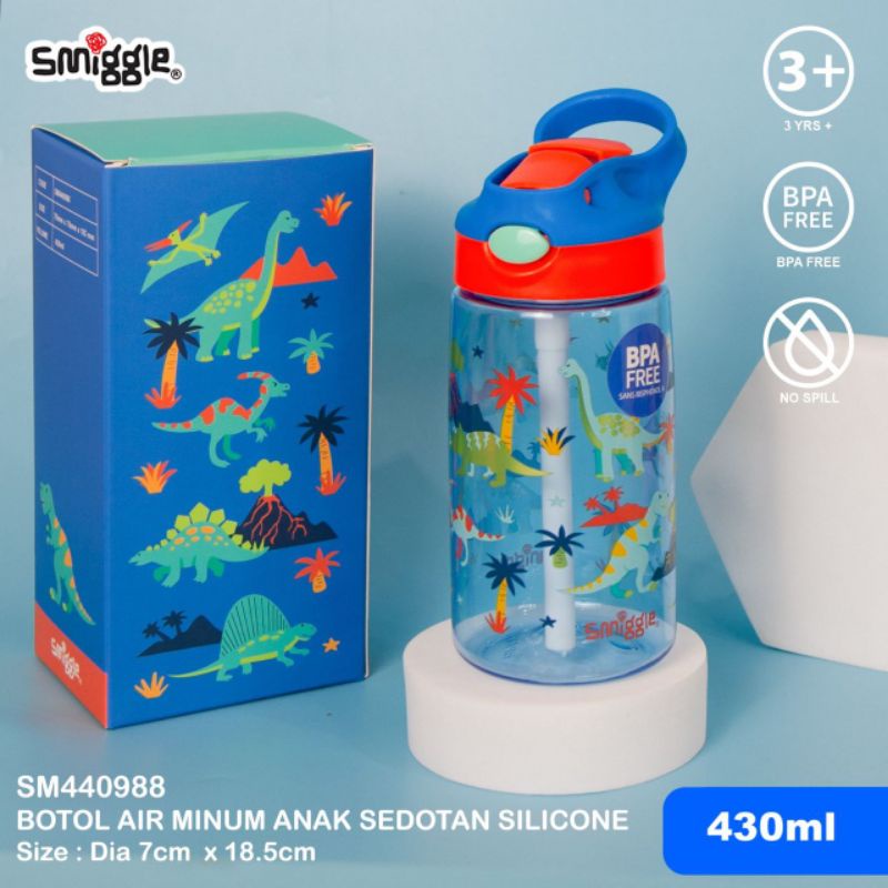 Botol minum smiggle 430ml lengkap dengan tag/botol air