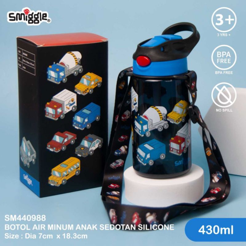 Botol minum smiggle 430ml lengkap dengan tag/botol air