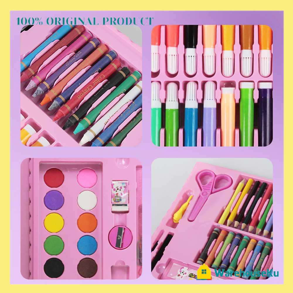 

Set Alat Mewarnai Anak Colorful Childrens 86/168/208 PCS Pink