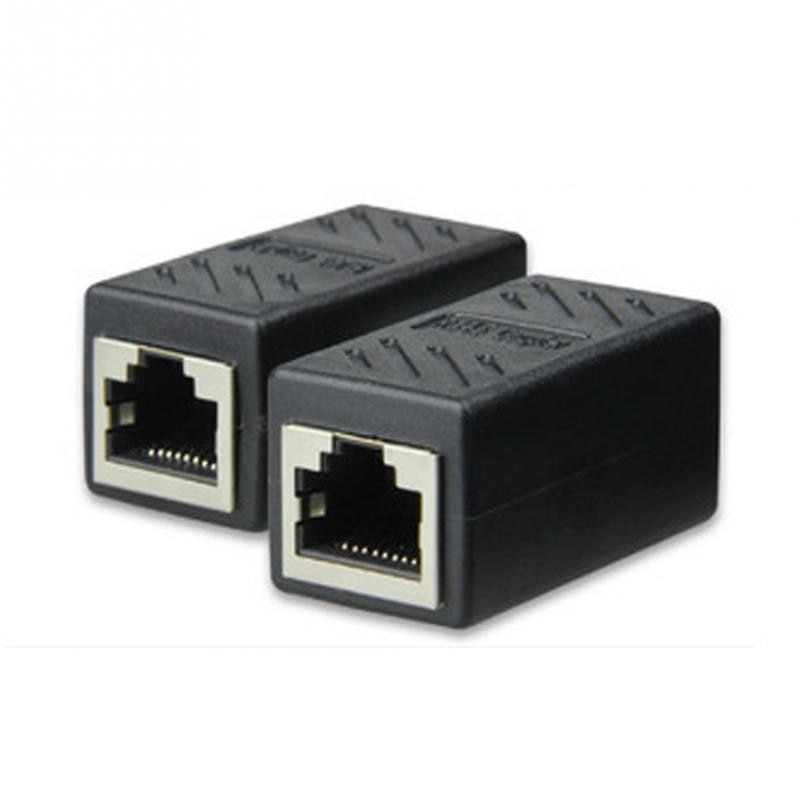 RJ45 Female to Female Cat 15A16A LAN Extension Adaptor Connector | Tersedia Warna - Black