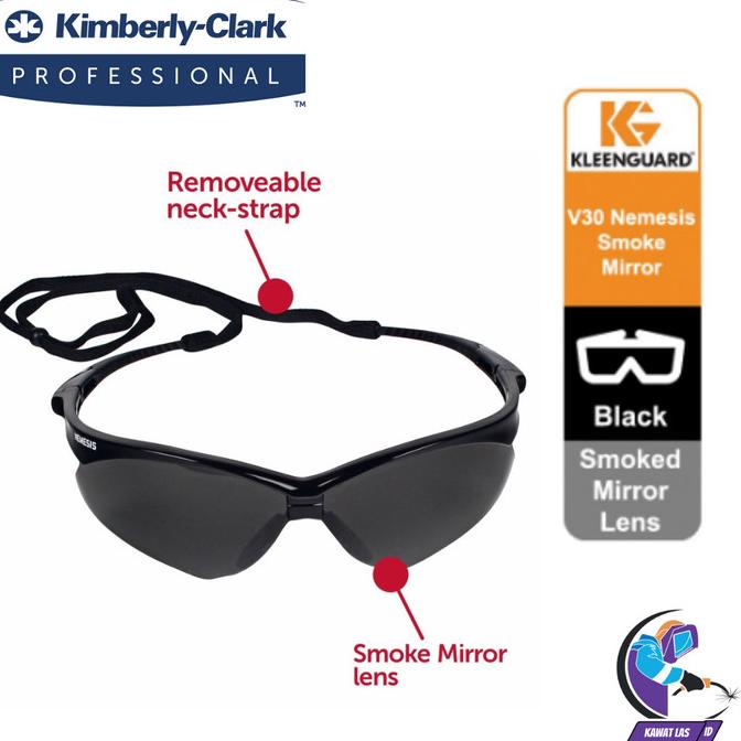 Kacamata Safety Hitam Sporty/Smoke Mirror/Anti Uva/Jackson V30 Nemesis
