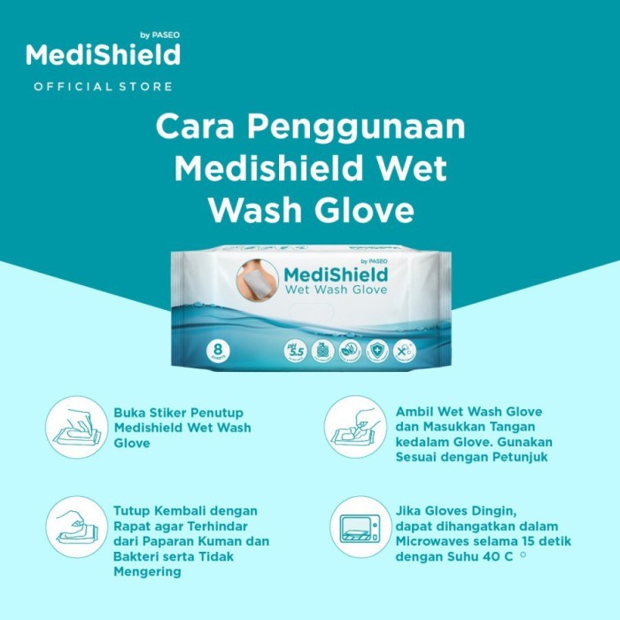 Good Tissue Paseo Medishield Wet Wash Glove Tissue Tisue Basah