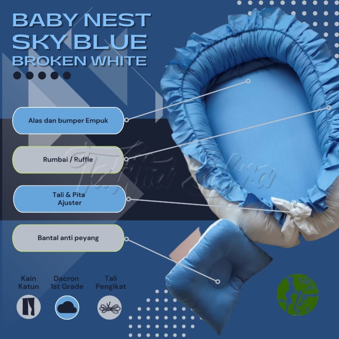 Terlaris Hot Promo Ready Stock Baby Nest Ruffle Polos Premium Kasur Bayi Kado L