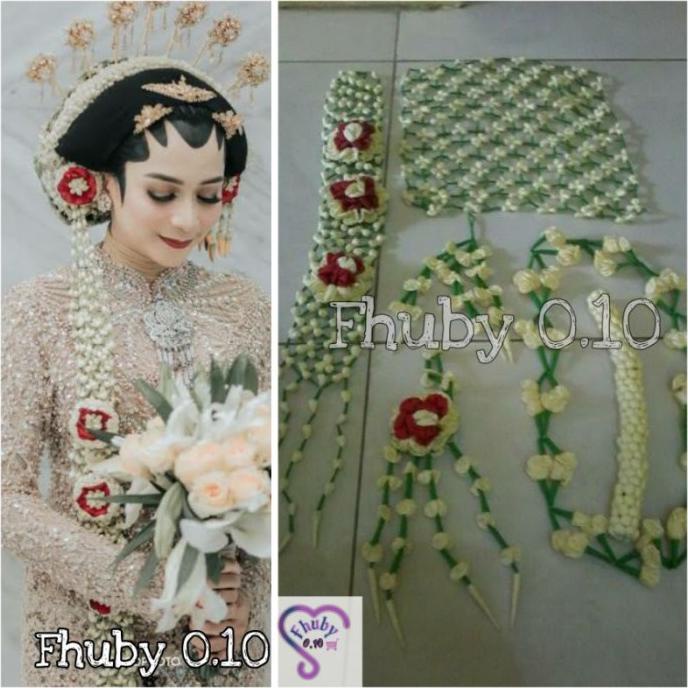 Set Melati Solo Putri - Ronce Melati Imotasi Pengantin - Melati Palsu