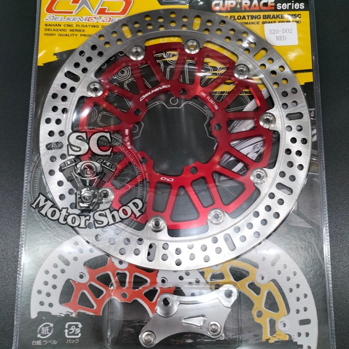 Piringan cakram depan DELKEVIC + breket cnc vixion old - vixion nvl
