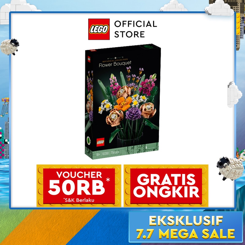 LEGO Icons 10280 Flower Bouquet (756 Pieces) Mainan Susun (18 Tahun+)