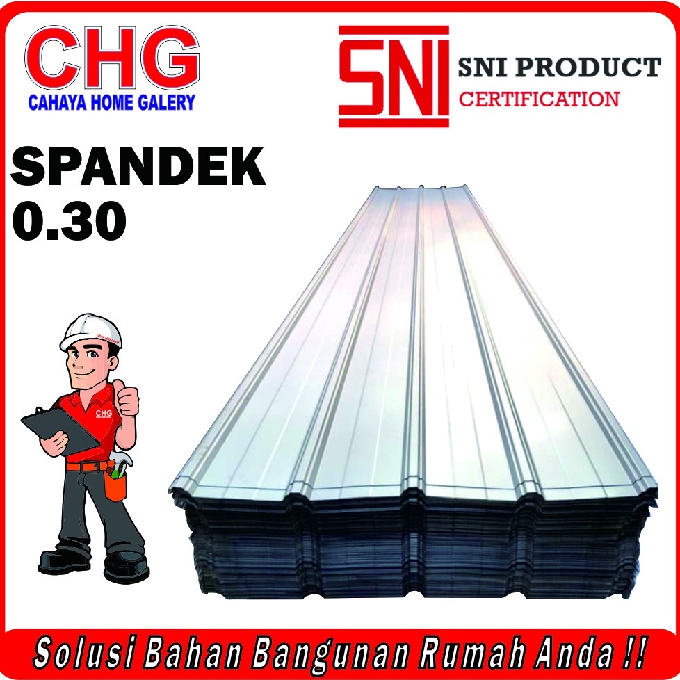 Produk Premium.. Spandeck Atap Spandek Galvanis / Kanopi Harga Per Lembar Panjang 6 Meter 100