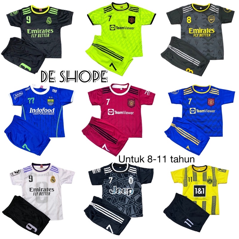 CUH SETELAN BAJU BOLA ANAK TERBARU UNTUK UMUR 7-10 TAHUN TERMURAH KAOS OLAHRAGA FUTSAL LAKI YUC