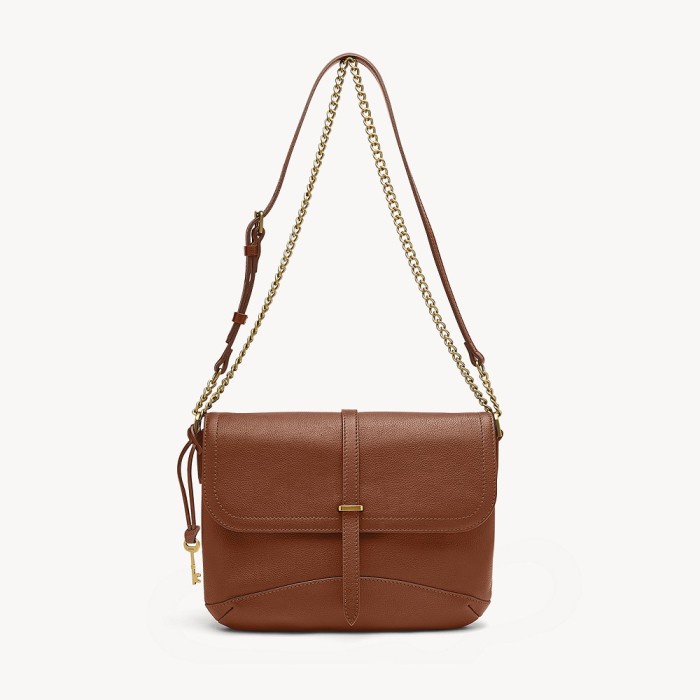 FLASH SALE TAS WANITA FOSSIL EDELYN CROSSBODY MEDIUM BROWN BR TERBARU