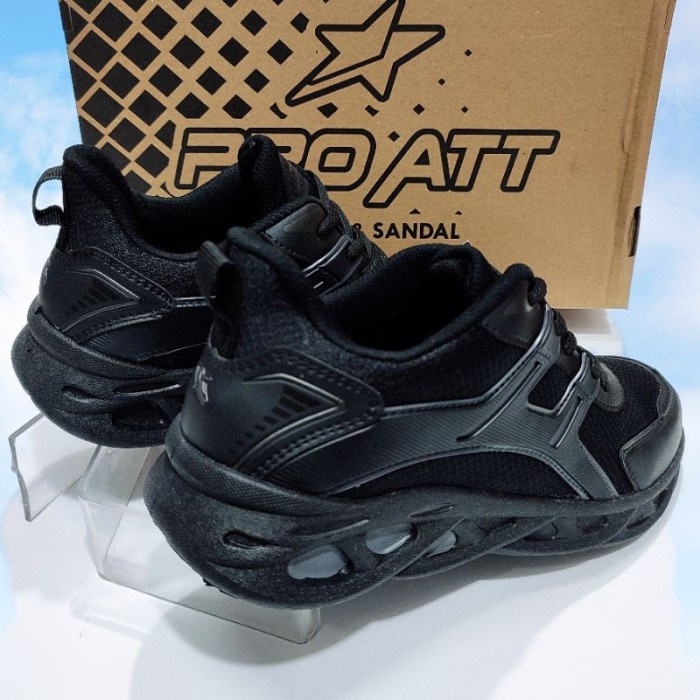 Sepatu Sekolah Pro Att Cm 200 Sepatu Sekolah Sneakers Pria Hitam Polos All Black(X2Y9) Sepatu Anak S