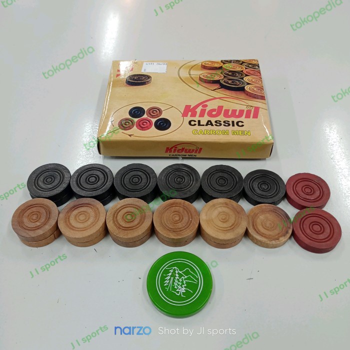 ORIGINAL Coin koin biji karambol krambol carrom kayu kidwil classic
