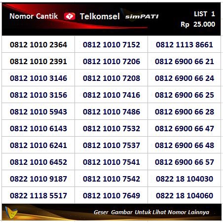 nomor simpati cantik 4g LTE dari Telkomsel mudah di ingat