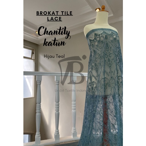 Bahan Kain Brokat Brukat Semi France Prancis Chantily Santili Lace Katun Series Kebaya Pengantin War