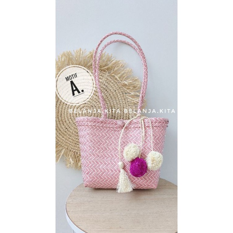 Model Keren.. tas belanja hits tas anyaman plastik / tas wira SEG