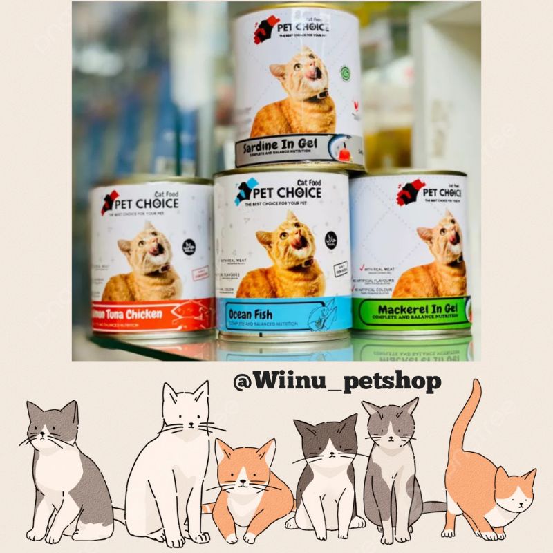 Pet Choice cat food/wet food/makanan basah kucing kaleng 340gr
