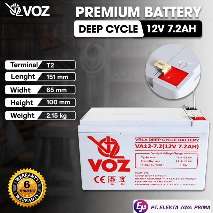 Free Mini Gold Paket Instan Ejp Voz Baterai Aki Kering Deep Cycle 12V 7.2Ah Accu Kering 12 Volt