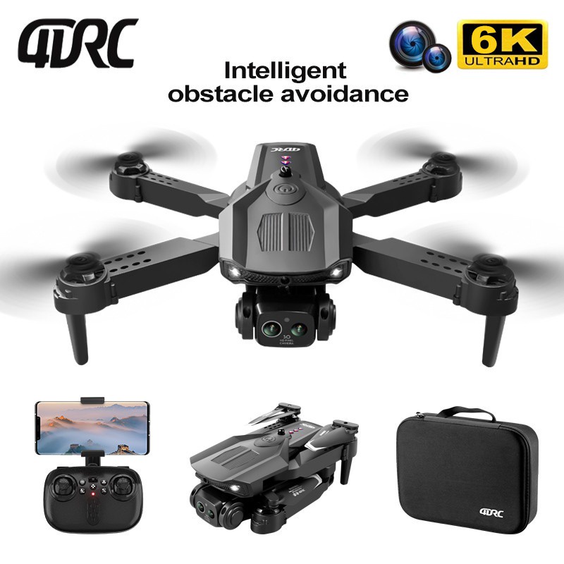 Drone Quadcopter Lipat Kamera Ganda 4DRC V32, Drone 6K dengan Kamera Ganda HD 4K Wi-fi FPV 360 ° Pen