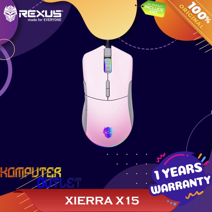 REXUS MOUSE GAMING XIERRA X15 - PINK