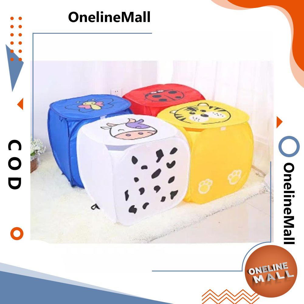 New Karakter Jumbo Model Kotak Keranjang Laundry Lipat Baju Kotor J43