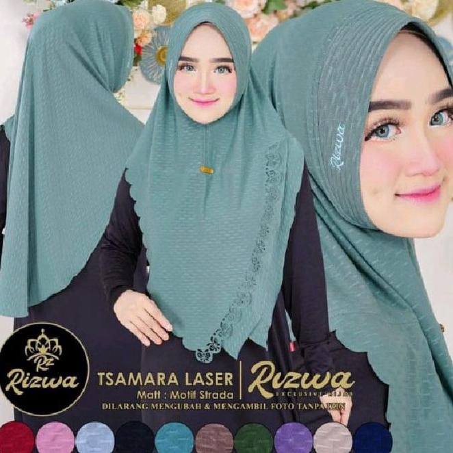 [ SALE ]  Jilbab Instan Laser Cuting Tsamara By Rizwa