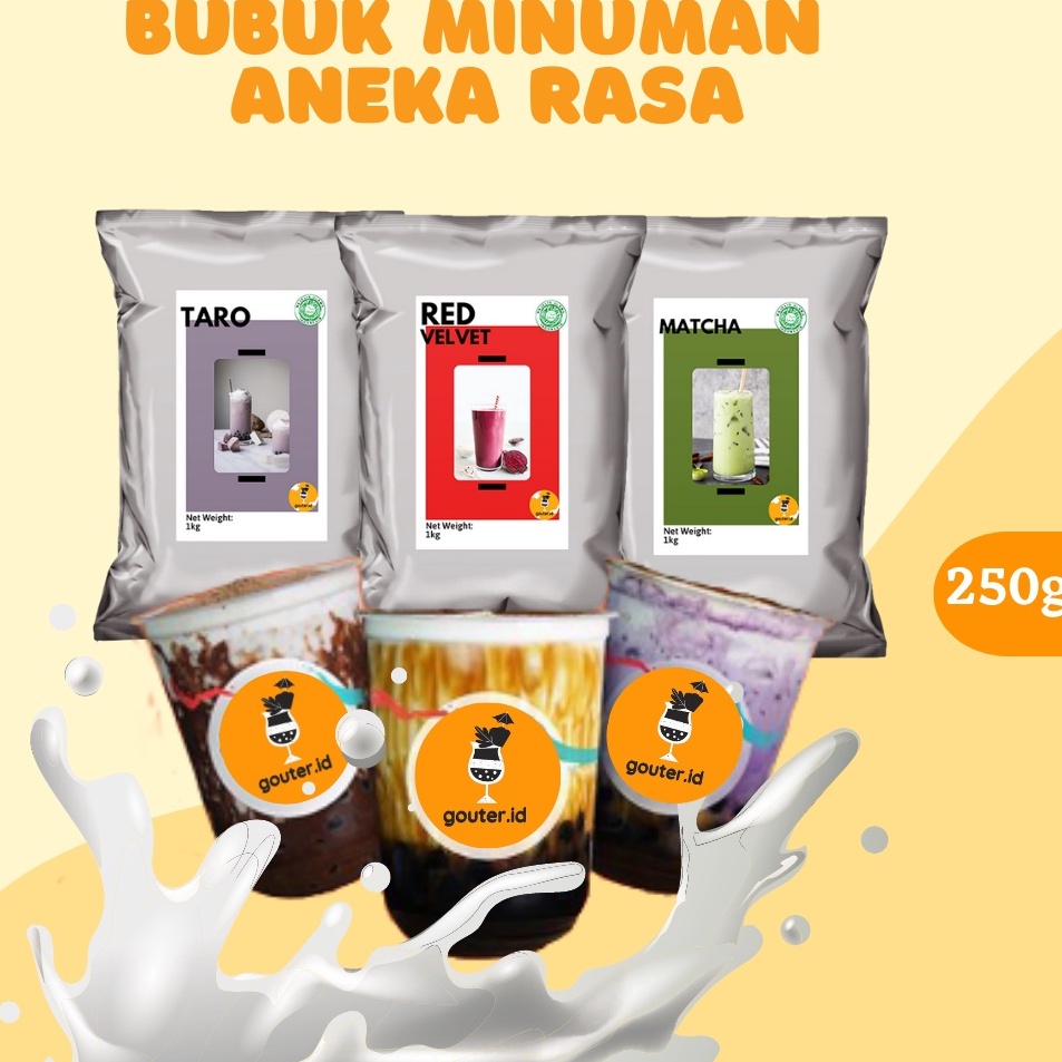 

Ready Stok BUBUK MINUMAN RASA 250GR / SERBUK MINUMAN ANEKA RASA / BUBUK MINUMAN KEKINIAN / MINUMAN INSTAN