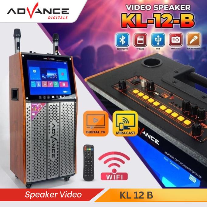Speaker Video Lcd Tv 15" Karaoke Bluetooth Advance Kl 12 B Free Mic Kulitkuacistore