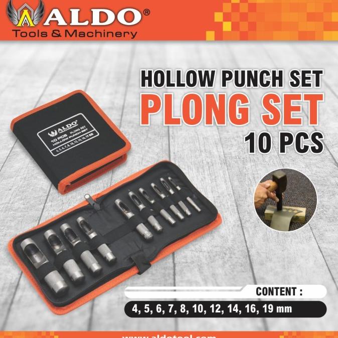 

PLONG SET / ALAT PEMBOLONG GASKET KULIT / HOLLOW PUNCH 10 PCS ALDO