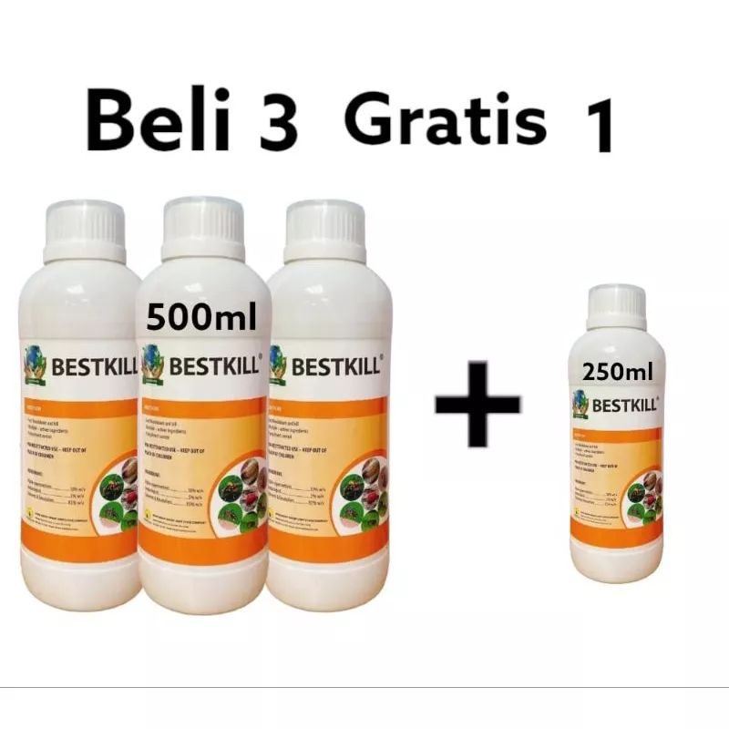 Insektisida Bestkill Beli 3 (500ml) + Gratis 1 Bestkill (250ml). Pembasmi Segala Jenis Hama Tanaman