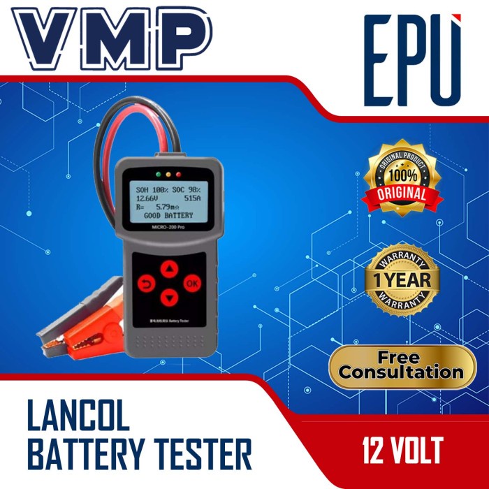 Terlaris Lancol Micro 200 Battery Tester Aki Test Aki Tester Baterai Cek Aki