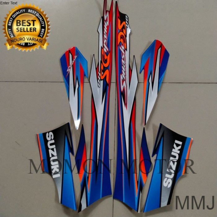Sticker striping suzuki smash 110 ds 2003 2004 2005 hitam biru