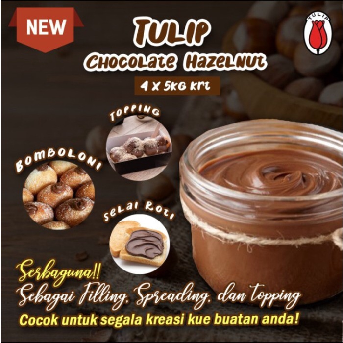 Terlaris Tulip Filling Hazelnut 1Kg - Repack