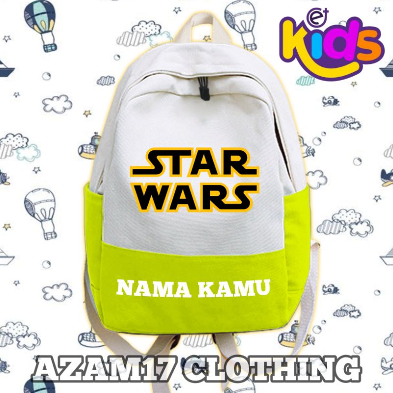 (BISA COD) Tas Ransel Anak Kantong Sekolah Anak TK SD Star Wars Free Tambah Nama Kamu Film Lego Star
