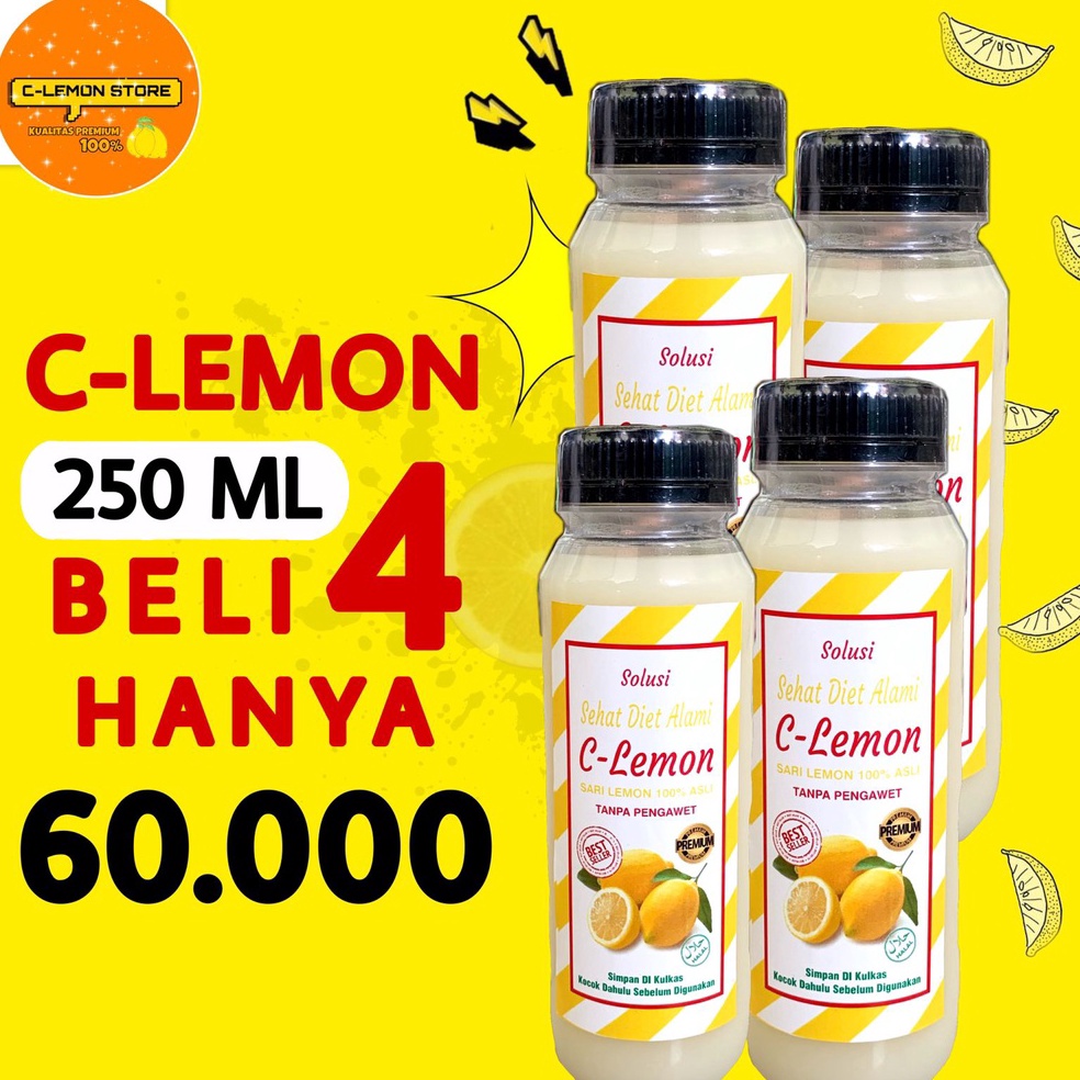 

げ C-Lemon Fresh Sari Lemon 250ML Jus Lemon Murni Diet Pelangsing Alami Minuman Diet Minuman Detox Kaya Vit C わ