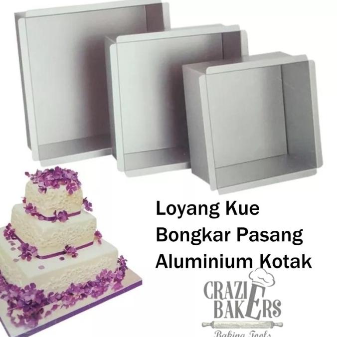 Loyang Kue Bongkar Pasang Aluminium Kotak
