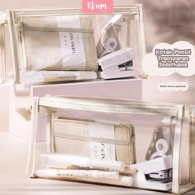 

Kotak Pensil Korea Pouch/ Tempat Pensil Transparant Simple Besar