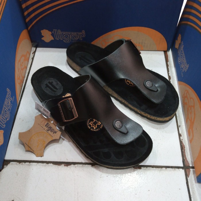 Sandal Kulit Pria Sandal Tiger Sb-10 Hitam 39-43