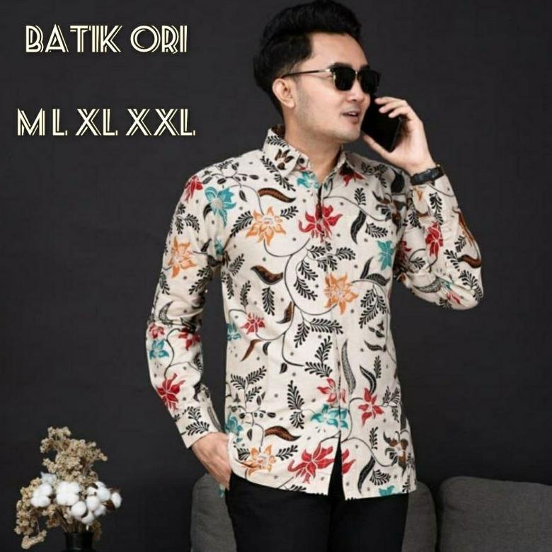 Termurah Baju Batik Pria Slim Fit Manis Mahal Soloan Lengan Panjang Pendek