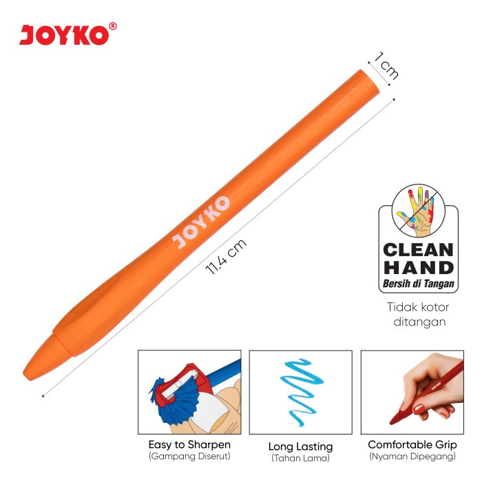 

Krayon Bersih Clean Crayon Joyko Clcr-12 12 Warna