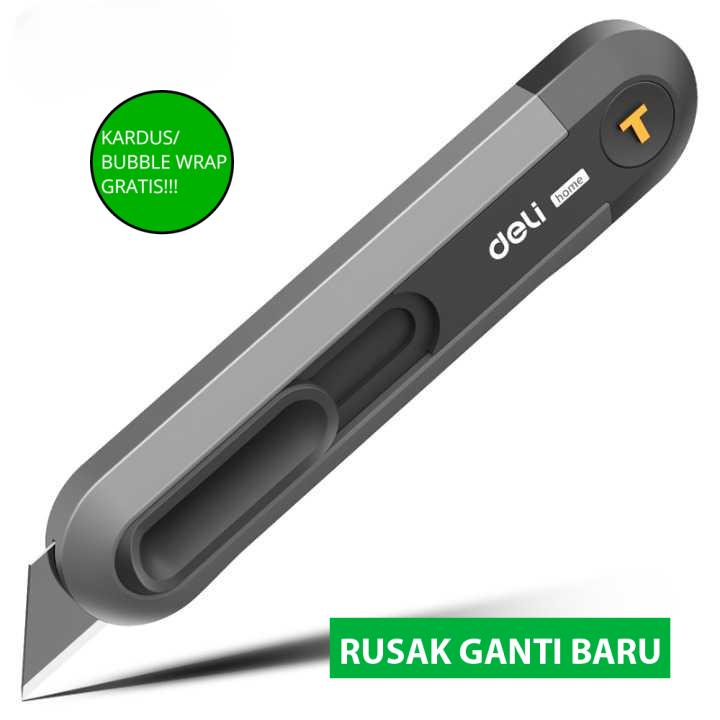 

(BISA COD!!!) Deli Pisau Cutter Auto Retract ABS T Shape Blade SK2 - HT4008