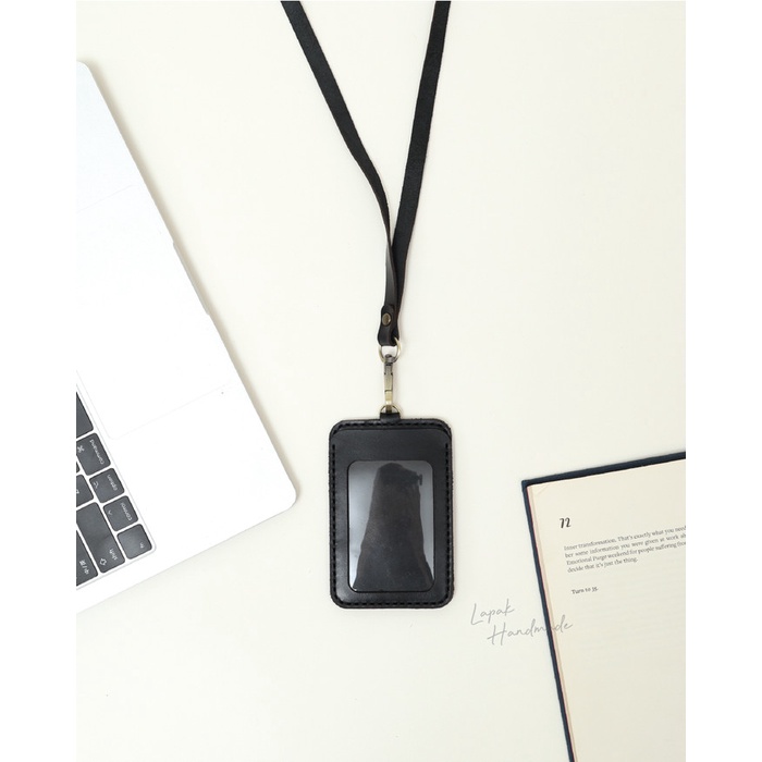 

Terlaris Lapak Handmade Leather Id Lanyard In Black