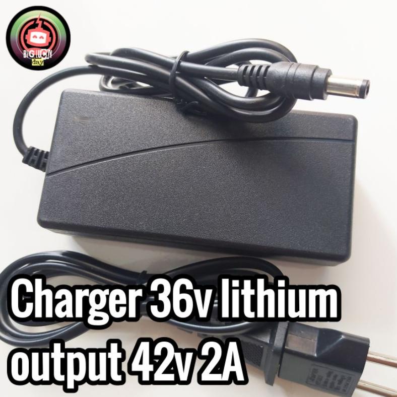 Populer Charger 36V Lithium Output 42V 2A Scooter Listrik Inokim Light Fiido Dyu Himo Cas Casan Sepe