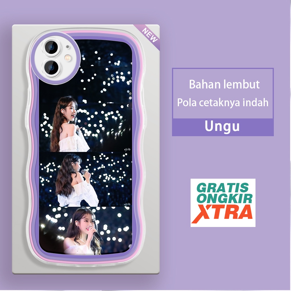 Mulia Apple iPhone 12 13 14 Plus Mini Pro Max  Casing Ponsel  Pola IU Lee Ji Eun Korea  warna-warni 
