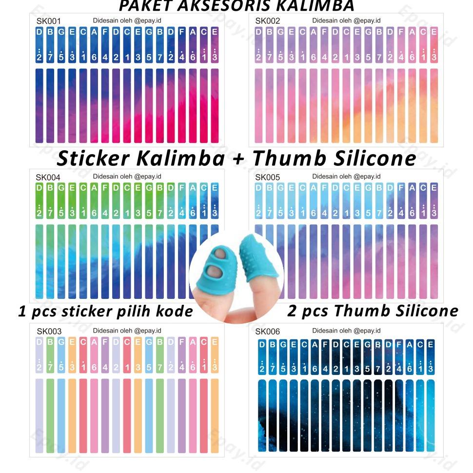 Promo Sticker Kalimba 17 Keys Mbira Silicone Thumb Pick Pelindung Ibu Jari Protector Skin Kalimba