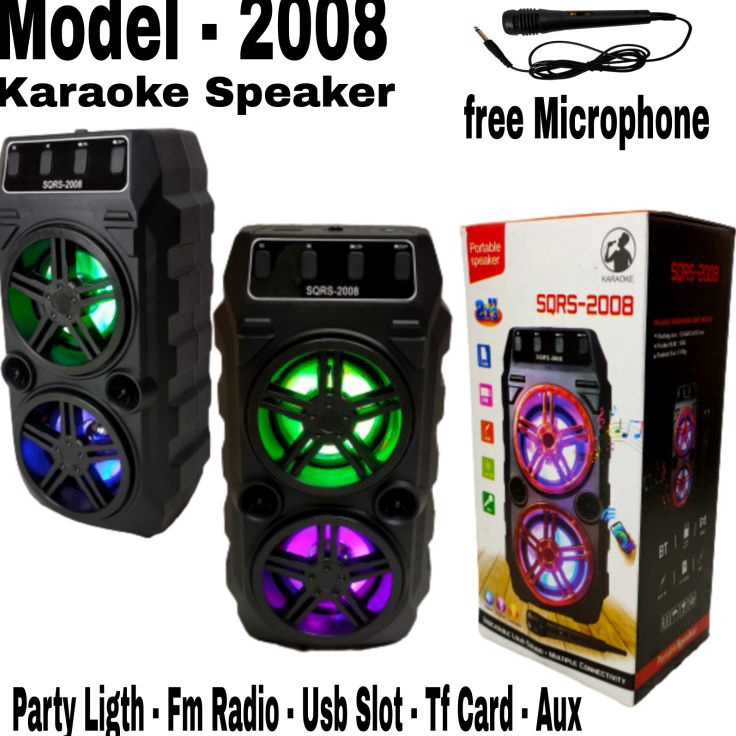 Pesan cepat SQ2008 Speaker Bluetooth Mic Karaoke Speaker Bluetooth Speaker Plus Mic Karaoke SQ-2008